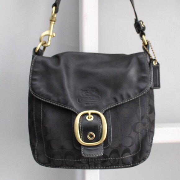 Coach Vintage Y2K Bleecker Black Legacy Signature Shoulder Bag Purse 11434 - Picture 3 of 10